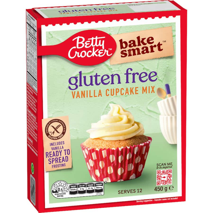 Betty Crocker Bake Smart Cupcake Mix Vanilla Gluten Free 450g