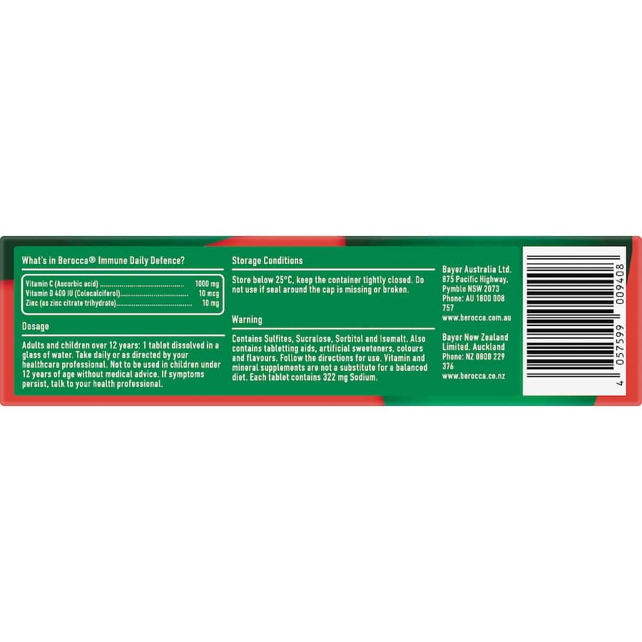 Berocca Immune Daily Defence Blackcurrant 15pack