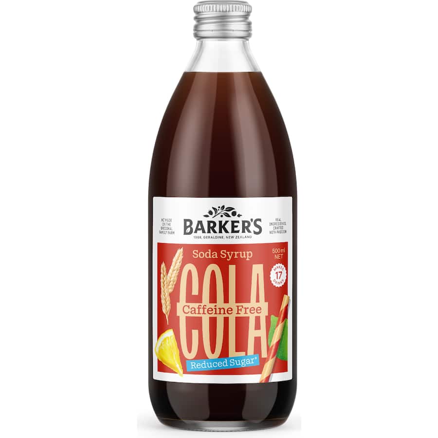 Barker's Soda Syrup Caffeine Free Cola 500mL