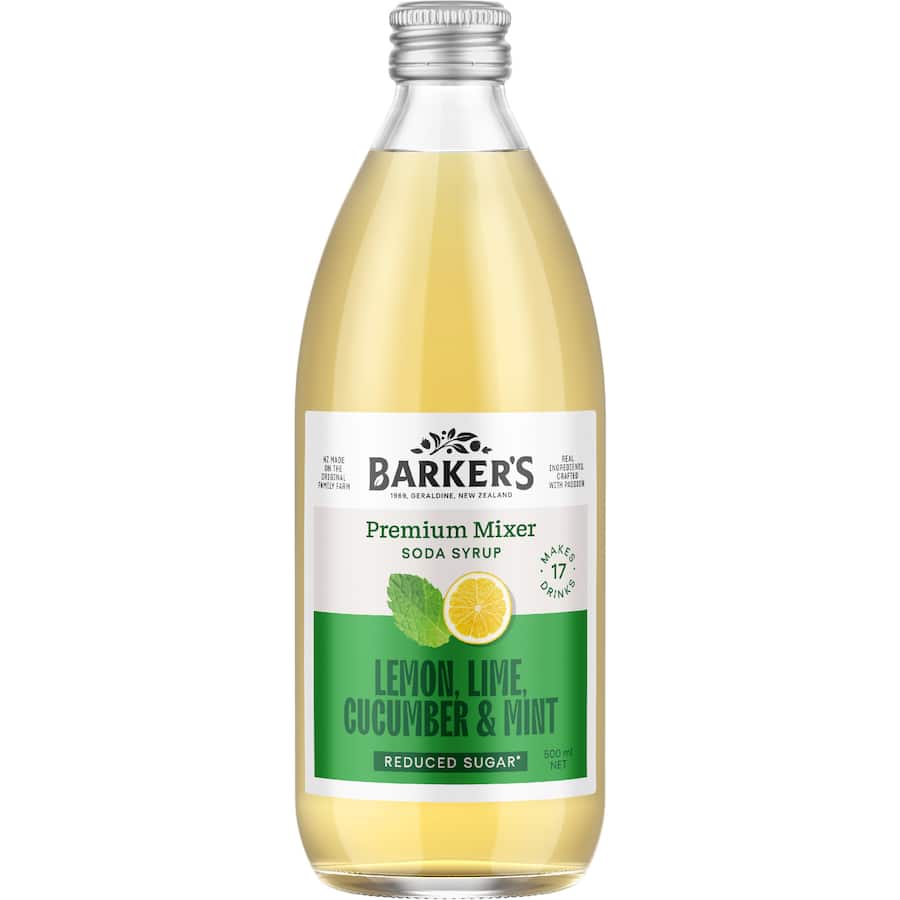 Barker's Drink Mixers Lemon Lime Cucumber & Mint 500mL