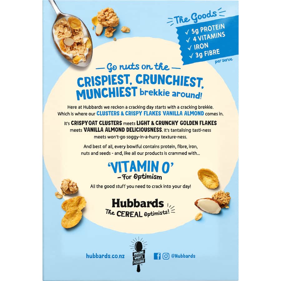 Hubbards Granola Clusters Crispy Vanilla Almond - 475g