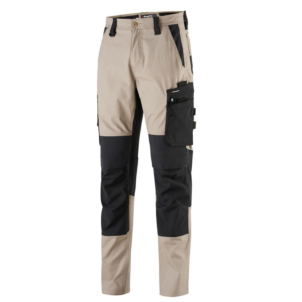KingGee, Stretch Ripstop Quantum Pant, K13003 (Pair) - Khaki - Size: 82