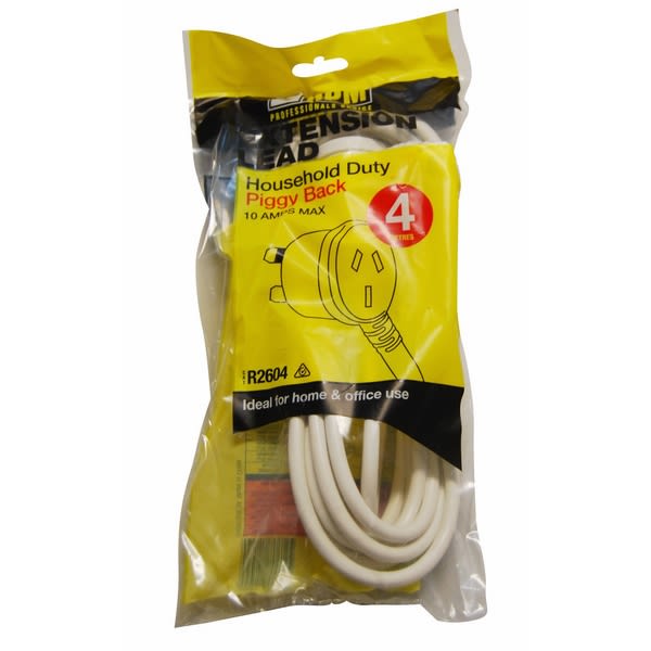 HPM 4m Piggyback Extension Lead 10A White
