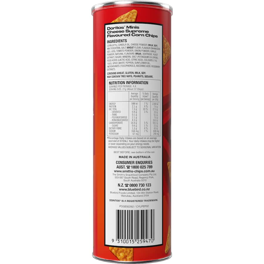 Doritos Corn Chips Minis Cheese Supreme 120g