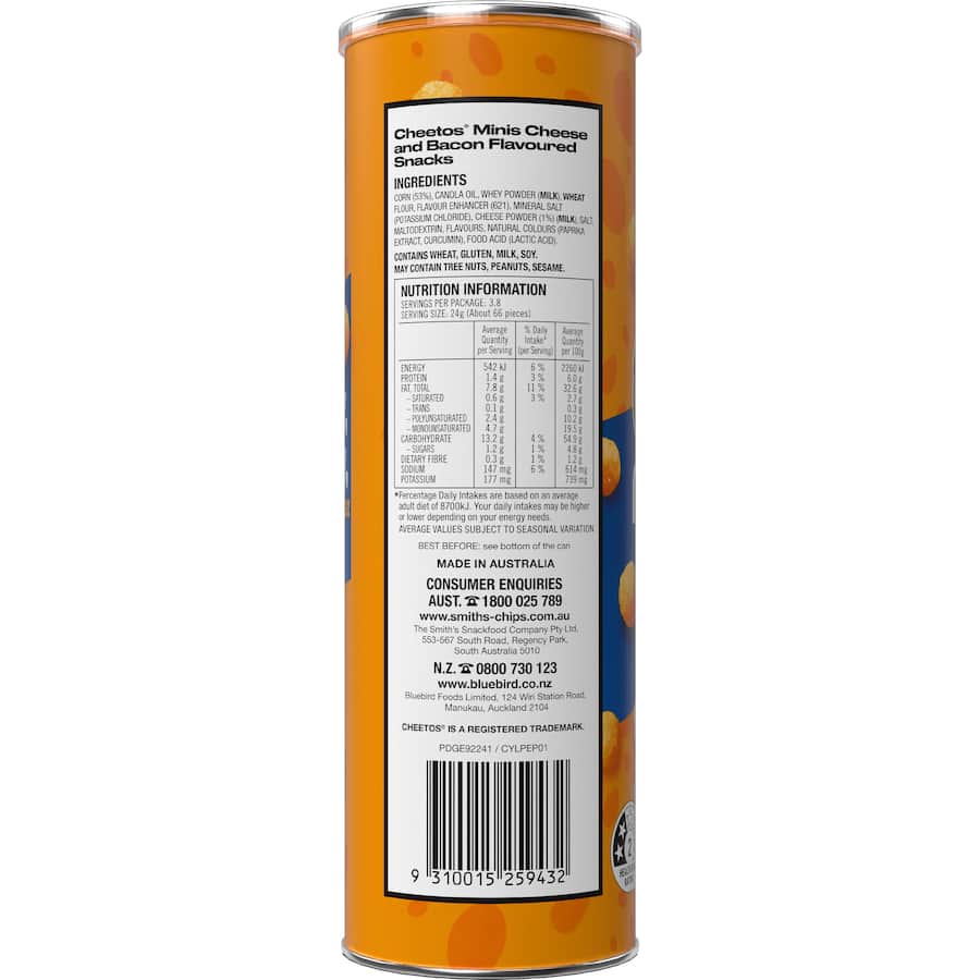 Cheetos Chips Minis Cheese & Bacon 90g