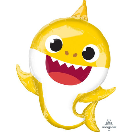 Vibrant 91cm Baby Shark foil balloon, perfect for festive celebrations and children's parties.