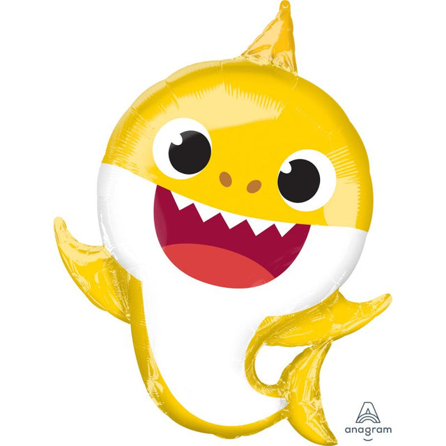 Vibrant 91cm Baby Shark foil balloon, perfect for festive celebrations and children's parties.