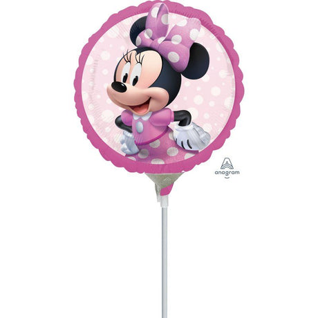 Minnie Mouse Forever foil balloon, 22cm, vibrant design perfect for parties and celebrations, requires air inflation and heat sealing.