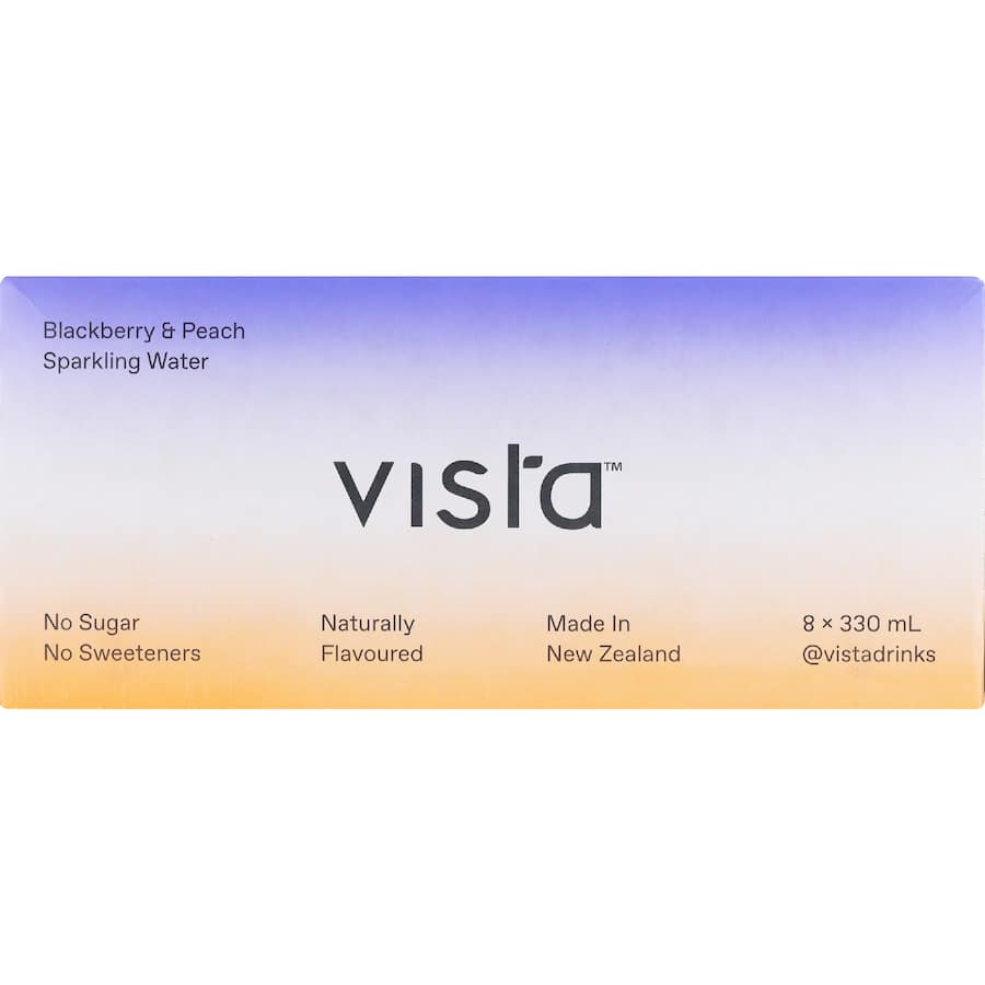 Vista Sparkling Drink Blackberry & Peach 8 pack 330mL
