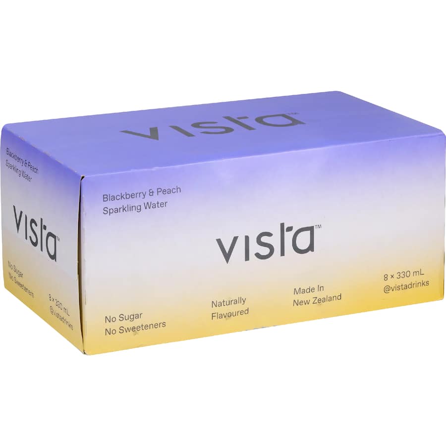 Vista Sparkling Drink Blackberry & Peach 8 pack 330mL