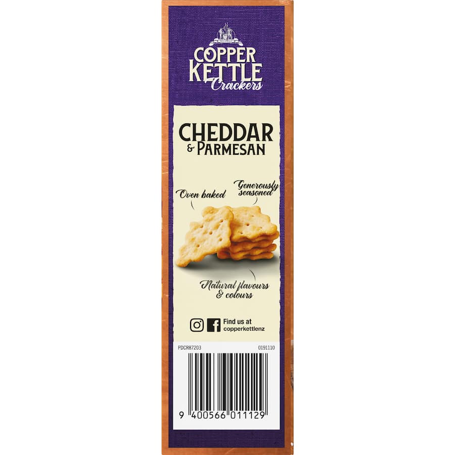 Copper Kettle Crackers Cheddar & Parmesan 135g