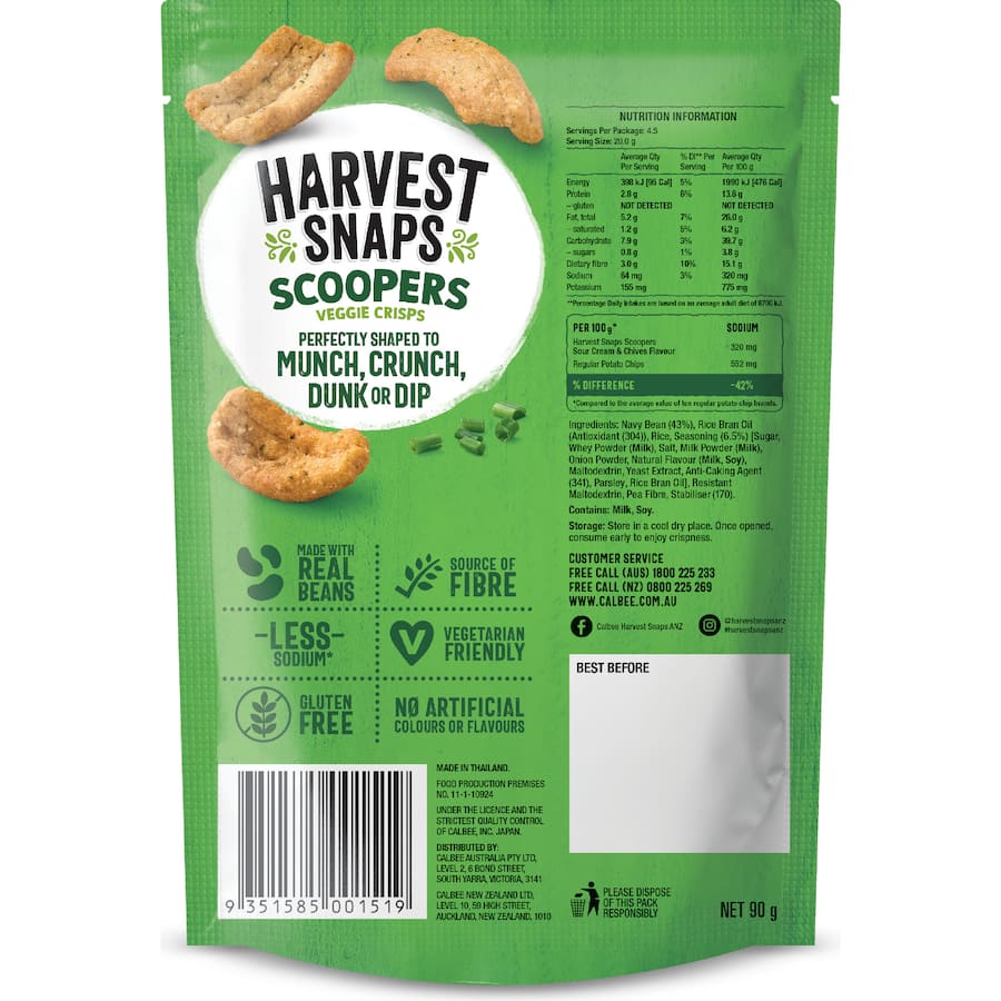 Harvest Snaps Scoopers Sour Cream & Chives 90g