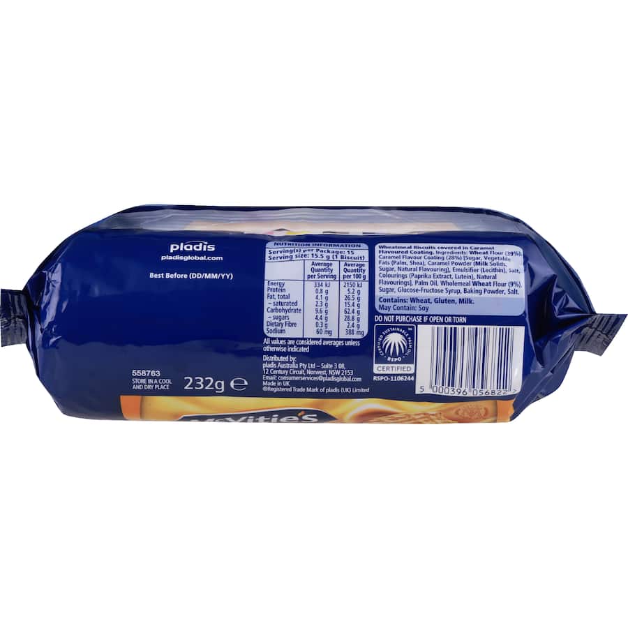 Mcvitie's Digestive Biscuits Golden Caramel 232g