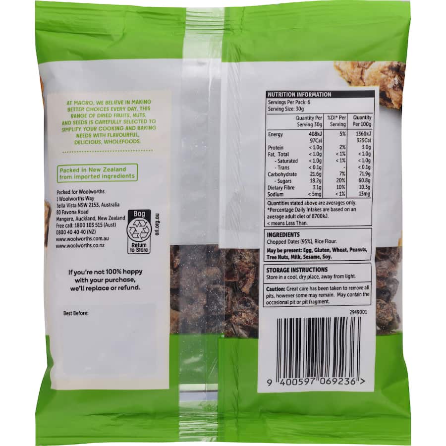Macro Dates Chopped 200g