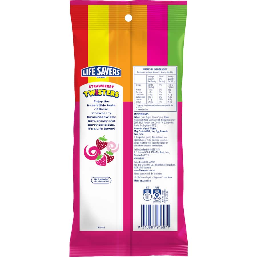 Life Savers Sweets Strawberry Twisters 205g