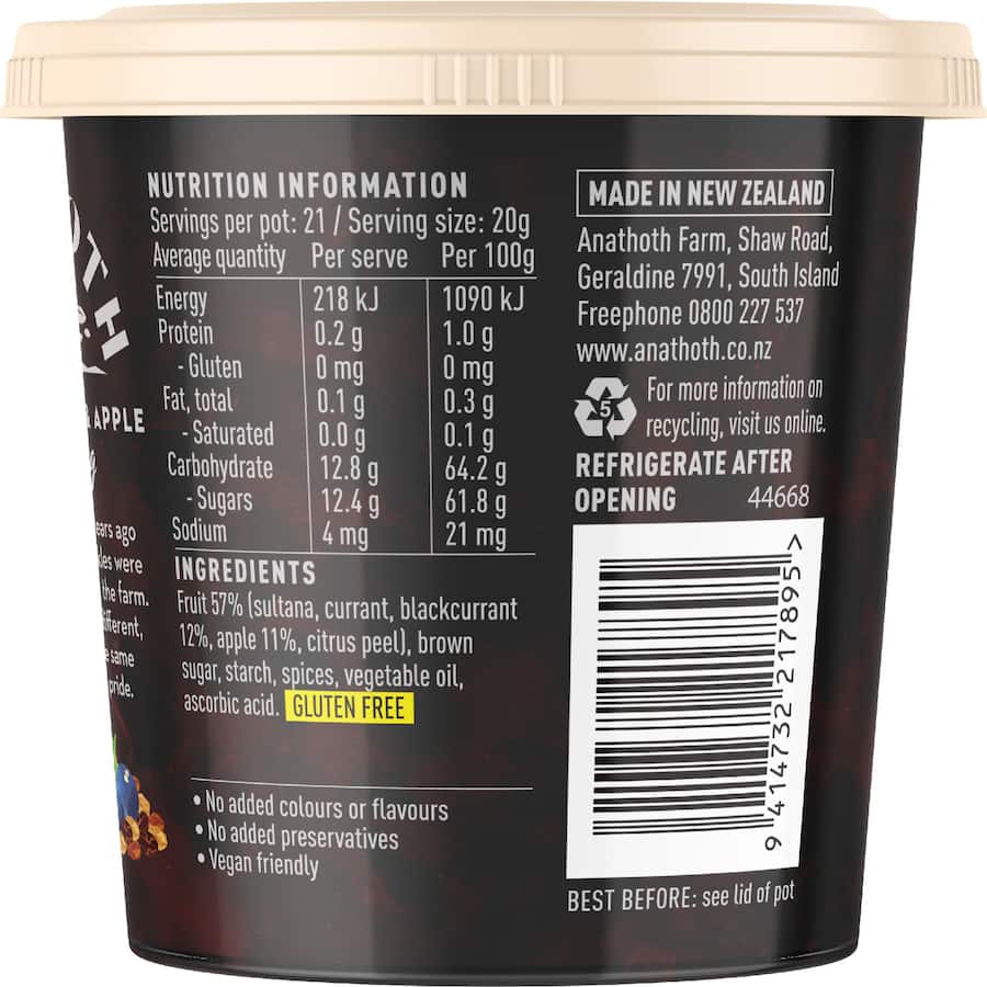 Anathoth Tart Filling Blackcurrant & Apple 435g