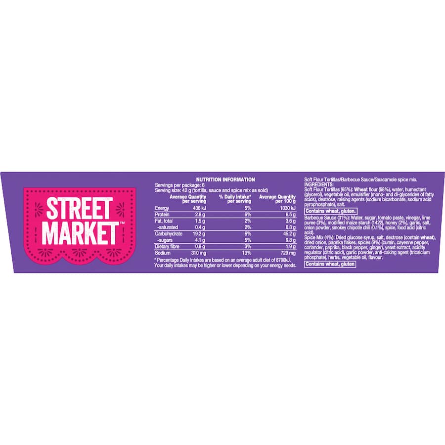 Old El Paso Street Market Soft Taco Kit Sweet Bbq, Zesty Lime Barbacoa 255g