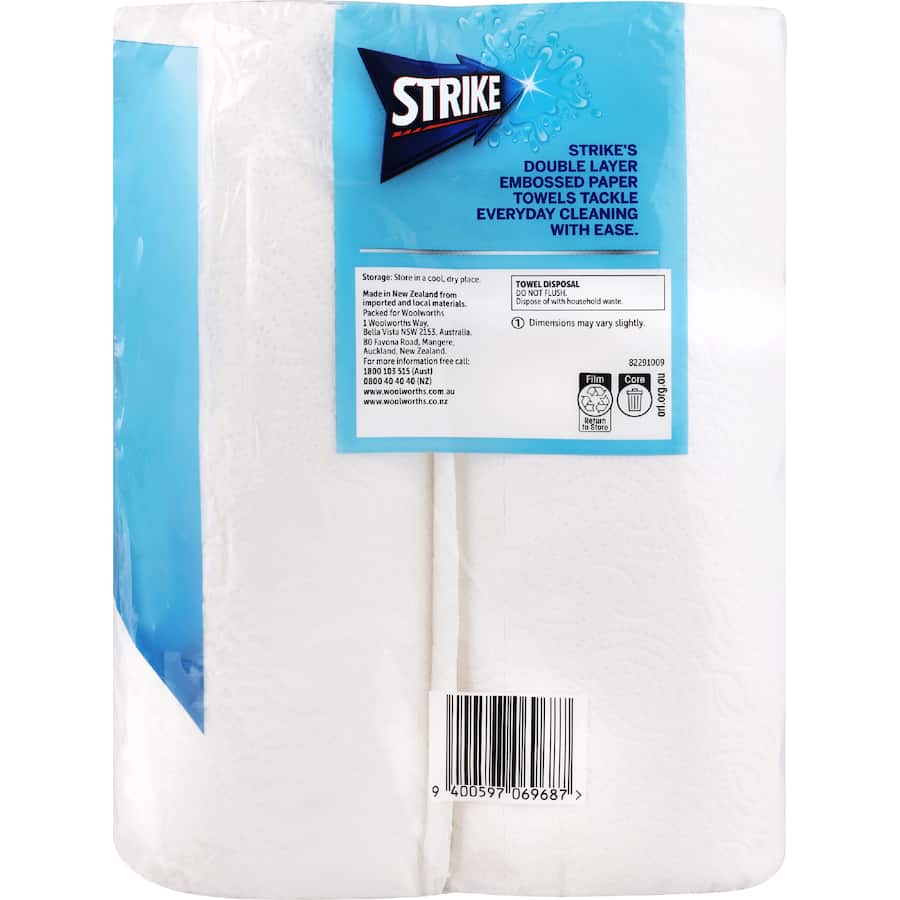 Strike Paper Towels 2 Ply White 4 pack
