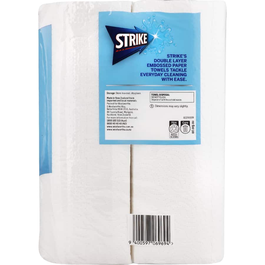 Strike Paper Towels 2 Ply White 2 pack