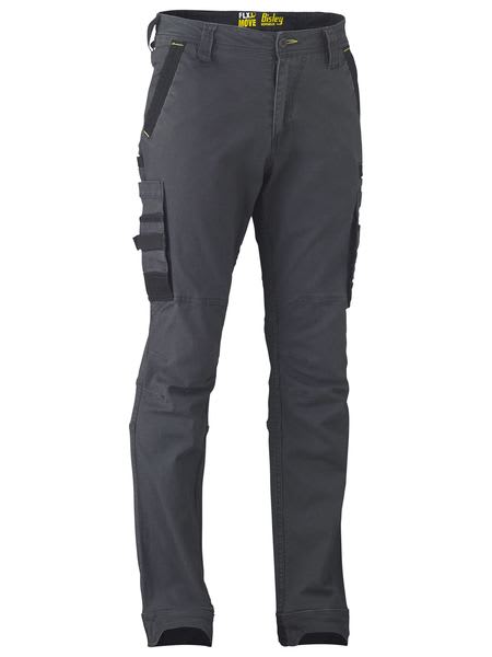 Bisley, FLEX & MOVE Stretch Utility Cargo Pant-Stout Fit - Charcoal - Size: 87