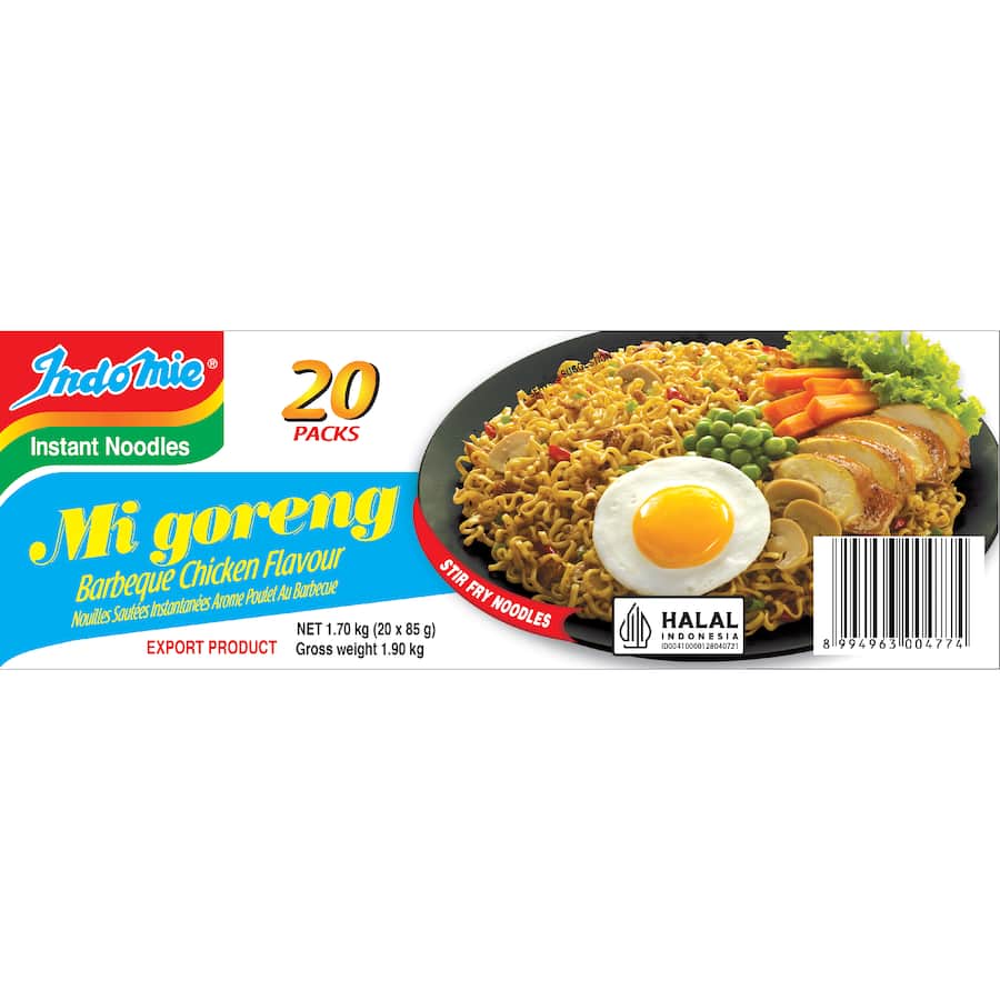 Indomie Noodles Mi Goreng Barbeque Chicken 20 pack 1.70kg