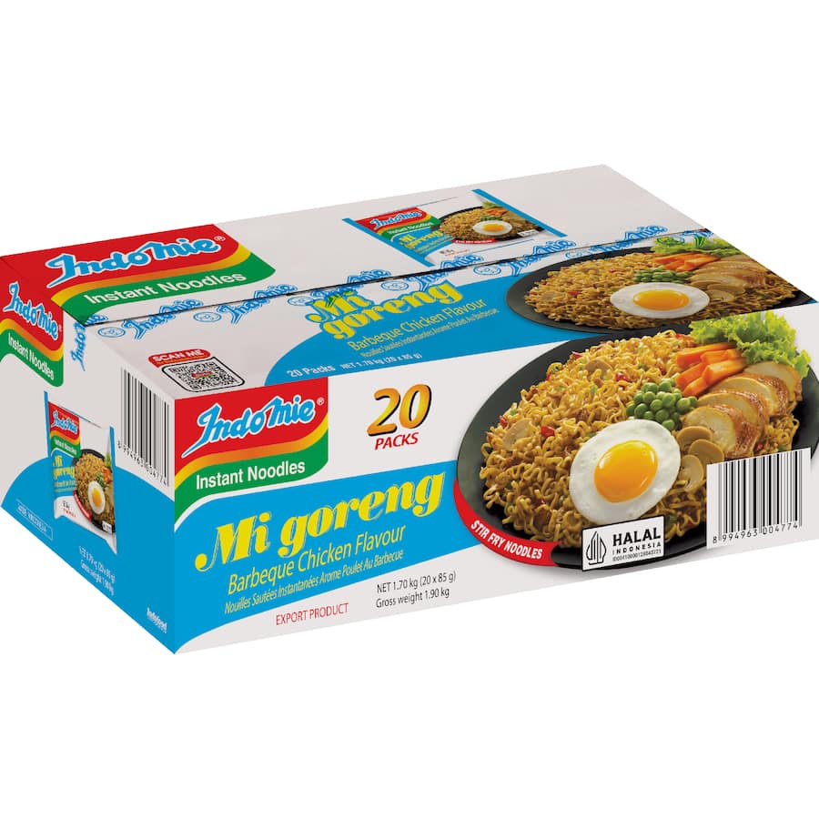 Indomie Noodles Mi Goreng Barbeque Chicken 20 pack 1.70kg