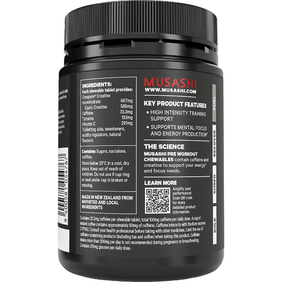 Musashi Chewables Pre Workout 60s