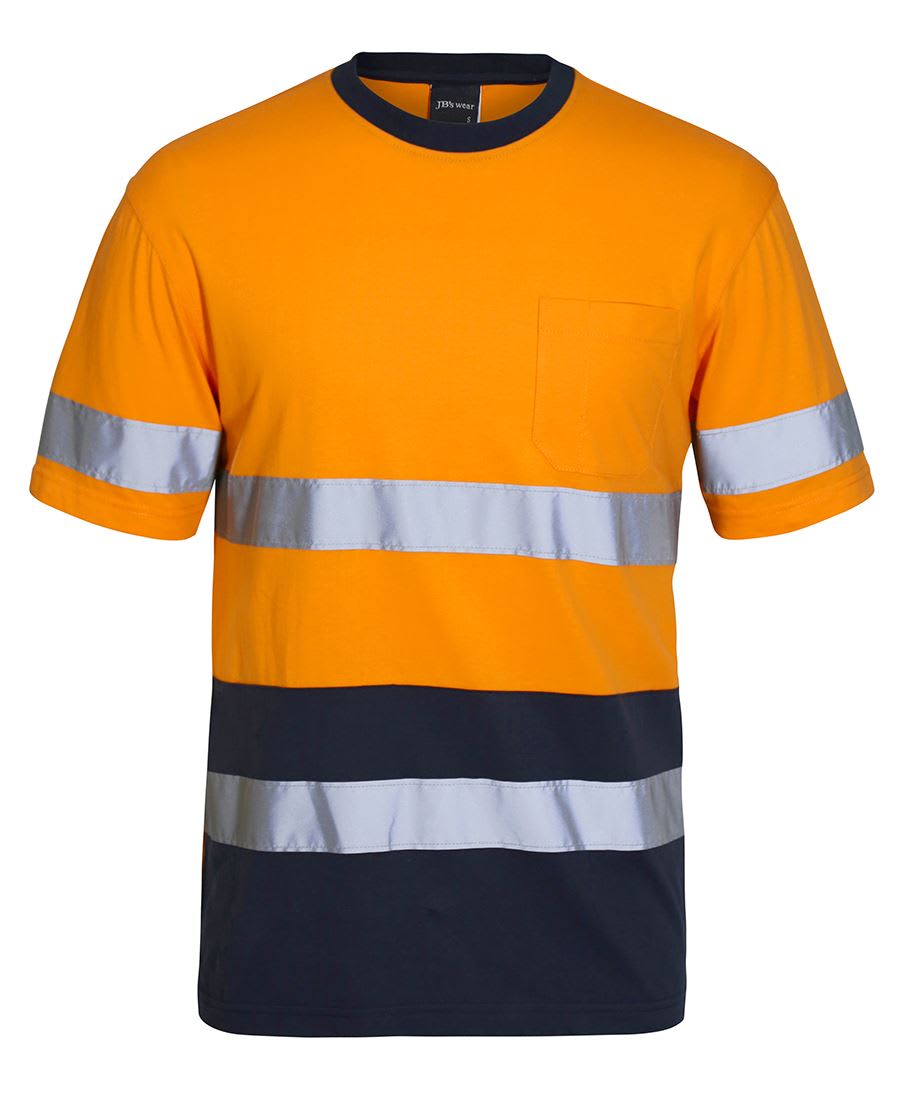 JB's Wear, Hi Vis T-Shirt, 6DNTC - Orange/Navy (Size: S)
