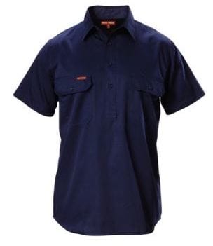 Hard Yakka, Cotton Short Sleeve Shirt - Navy (Size: 3XL)