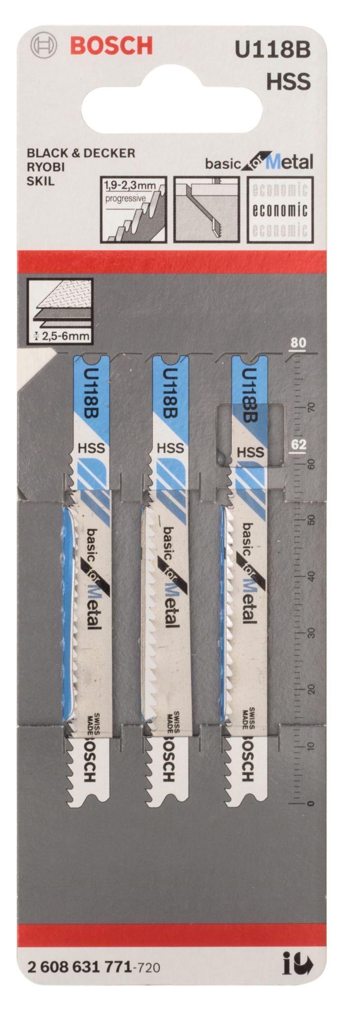 Bosch jigsaw Blade U118B 3 (Pack)