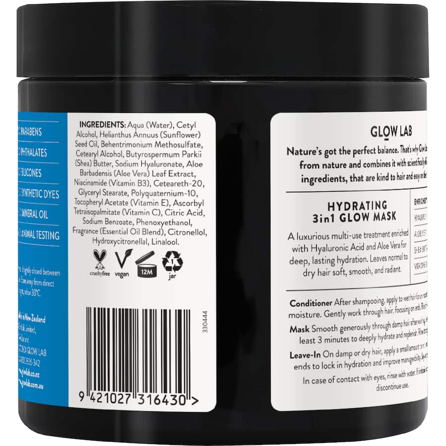 Glow Lab Hydrating Glow Mask Aloe Vera & Cucumber 390mL