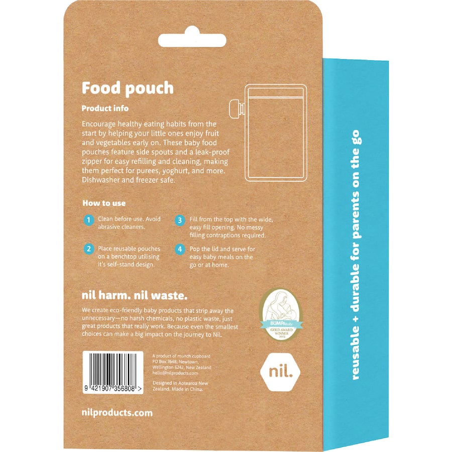 Nil. Baby Food Pouches 5 pack 200mL