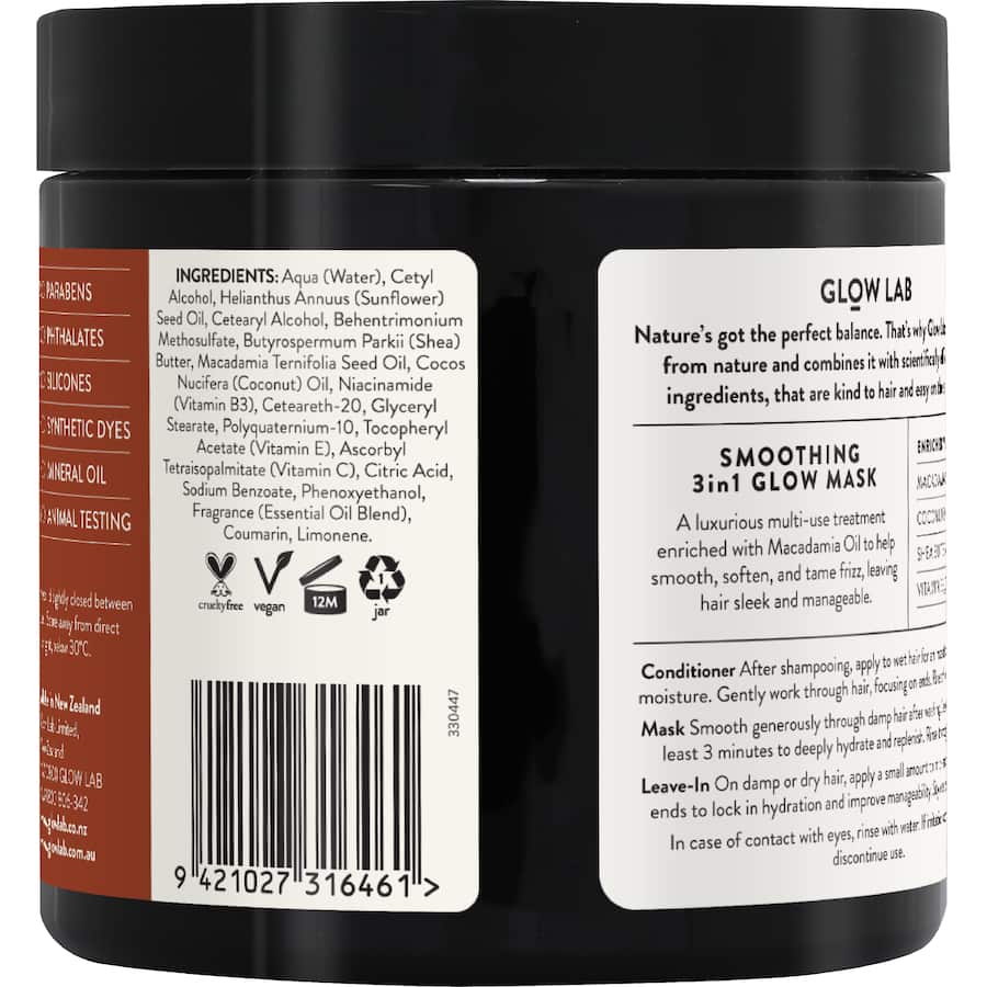Glow Lab Smoothing Glow Mask Coconut & Vanilla 390mL