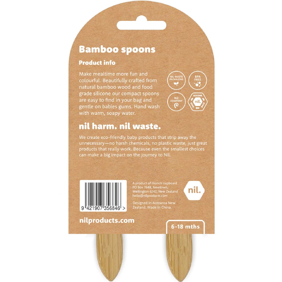 Nil. Baby Bamboo Spoons 2 pack
