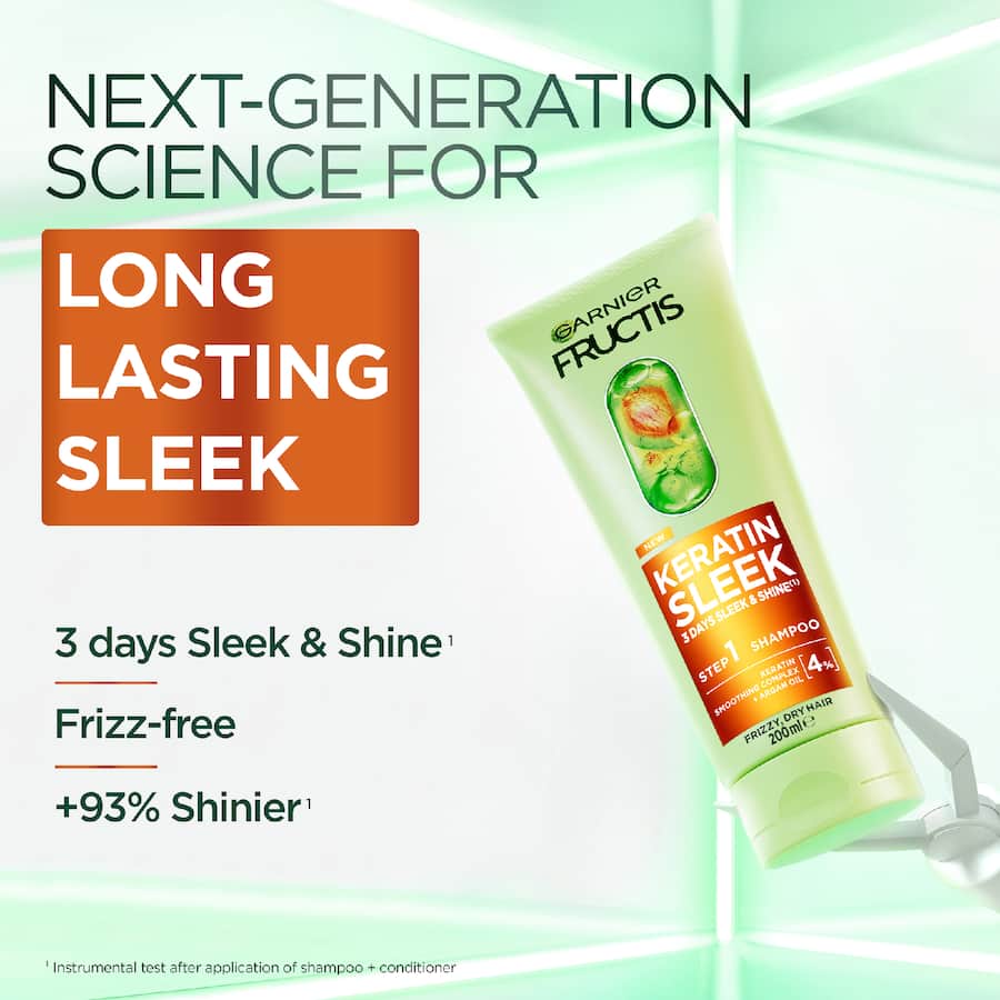 Garnier Fructis Shampoo Keratin Sleek 200mL