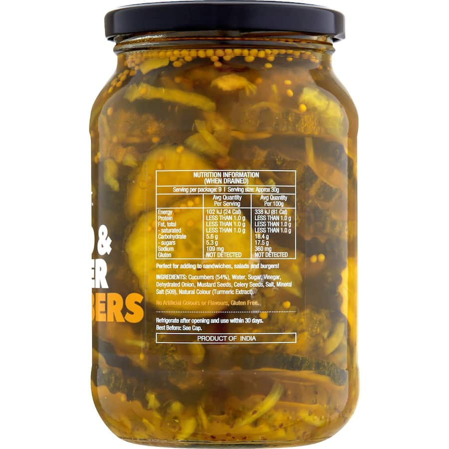 Sun Harvest Cucumbers Bread & Butter 500g