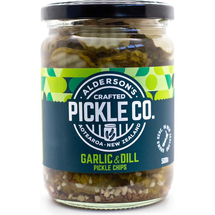 Aldersons Pickle Chips Garlic And Dill 500g