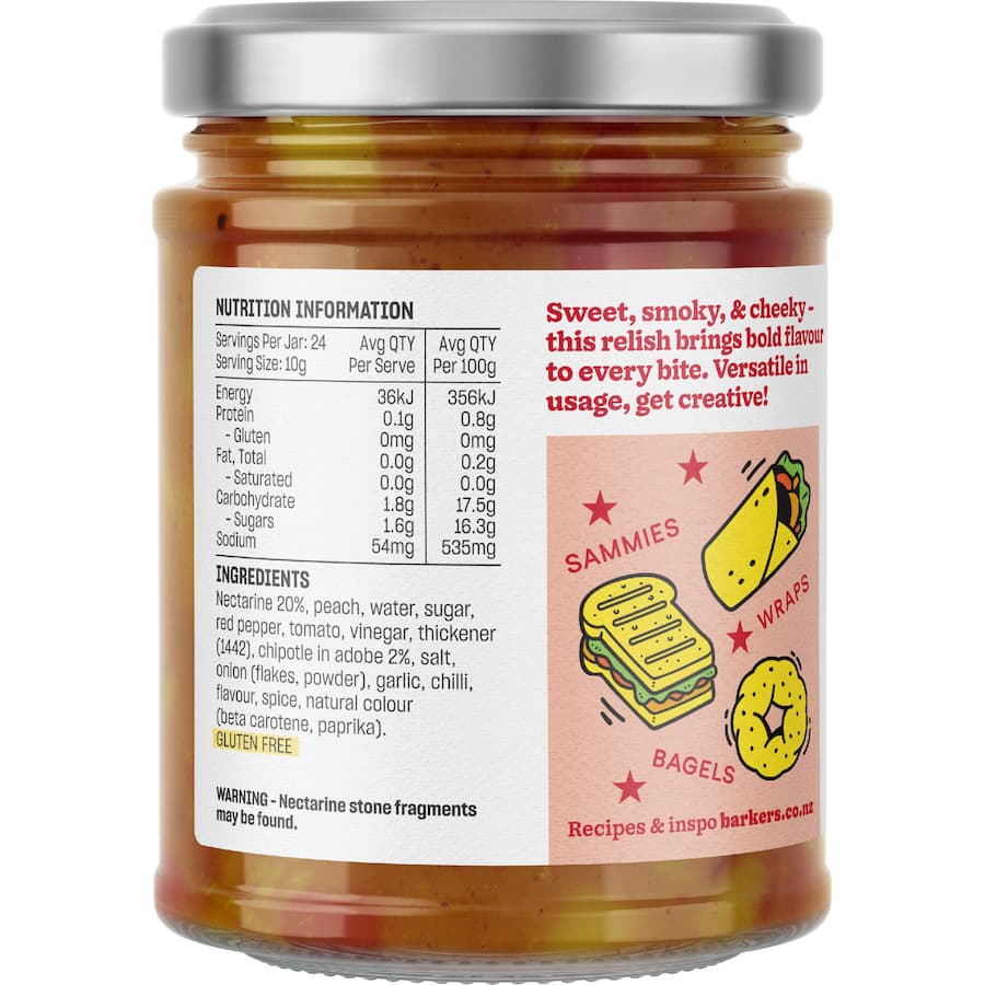 Barkers Sammie Relish Nectarine Chipotle 240g