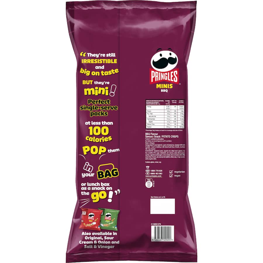 Pringles Crisps Mini Bbq 5 pack 95g