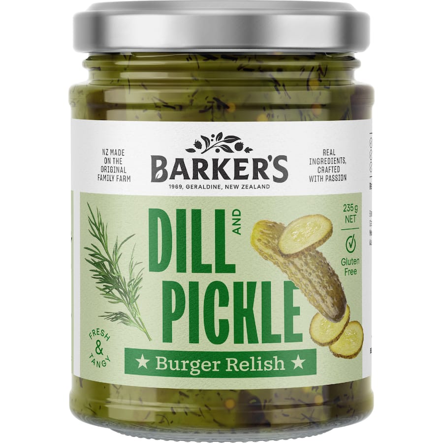 Barkers Burger Relish Dill & Pickle 235g