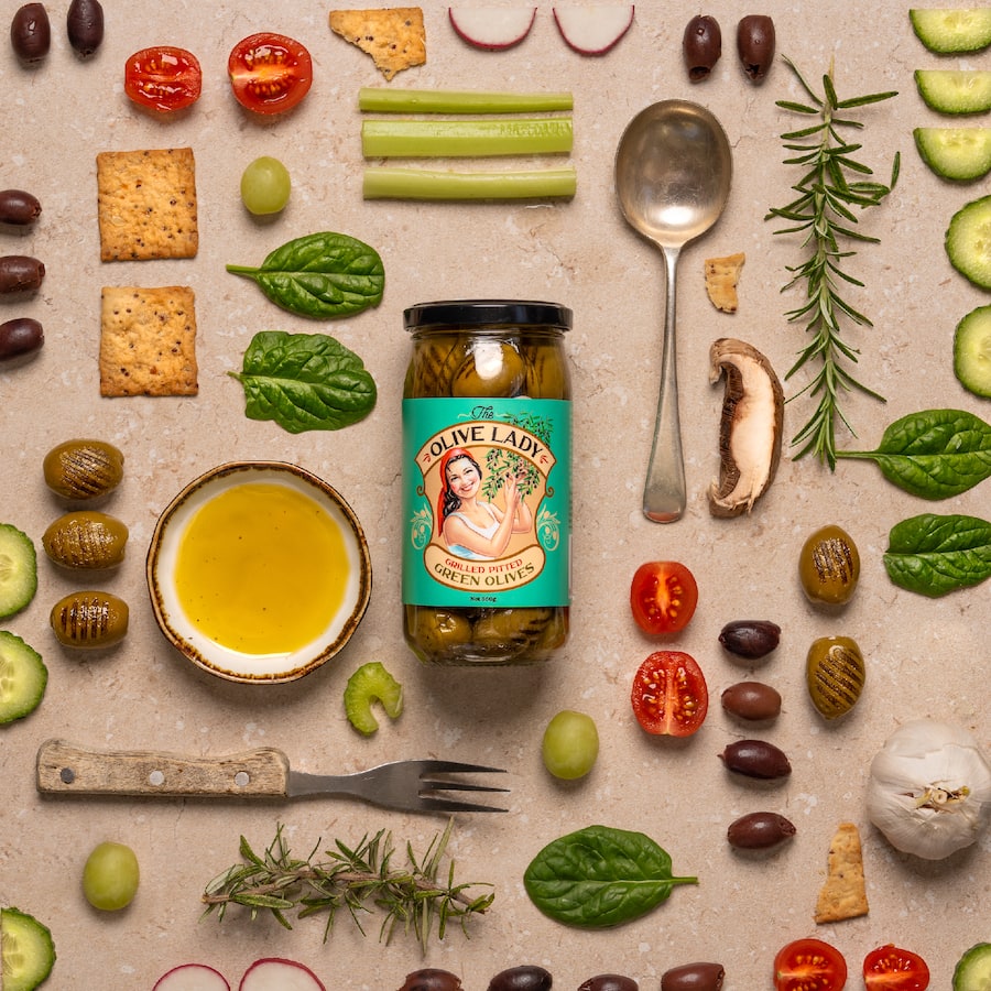 The Olive Lady Olives Grilled Green Pitted 360g