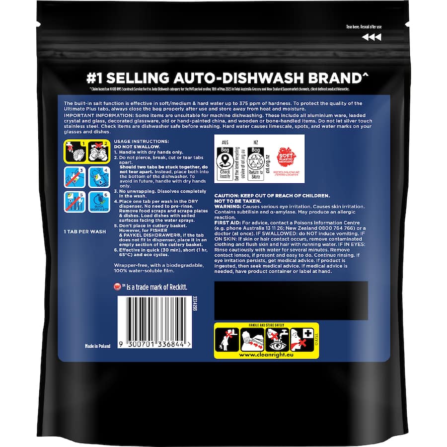 Finish Ultimate Plus Dishwasher Tablets Lemon 14pack
