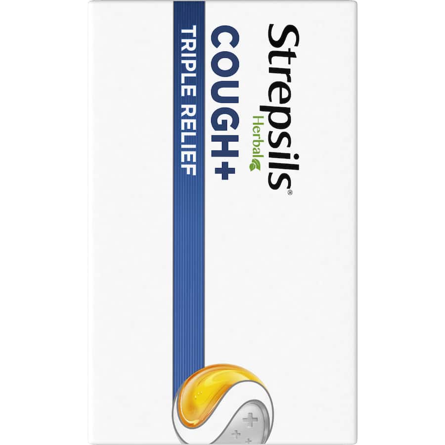 Strepsils Herbal Cough+ Throat Lozenges Honey Lemon 32pack