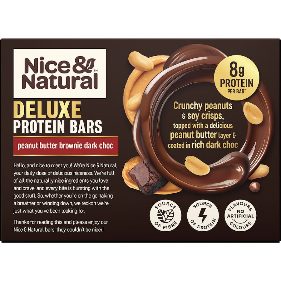 Nice & Natural Deluxe Protein Bars Peanut Butter Brownie 200g