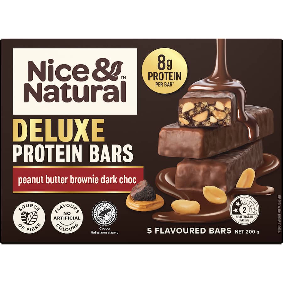 Nice & Natural Deluxe Protein Bars Peanut Butter Brownie 200g