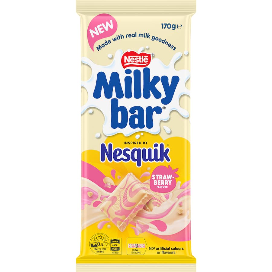 Nestlé Nesquik Chocolate Block Milkybar Strawberry 170g
