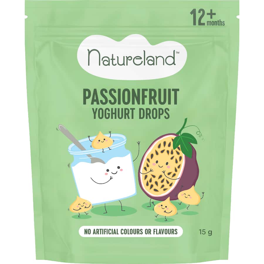 Natureland Baby Snacks Yoghurt Drops Passionfruit 15g