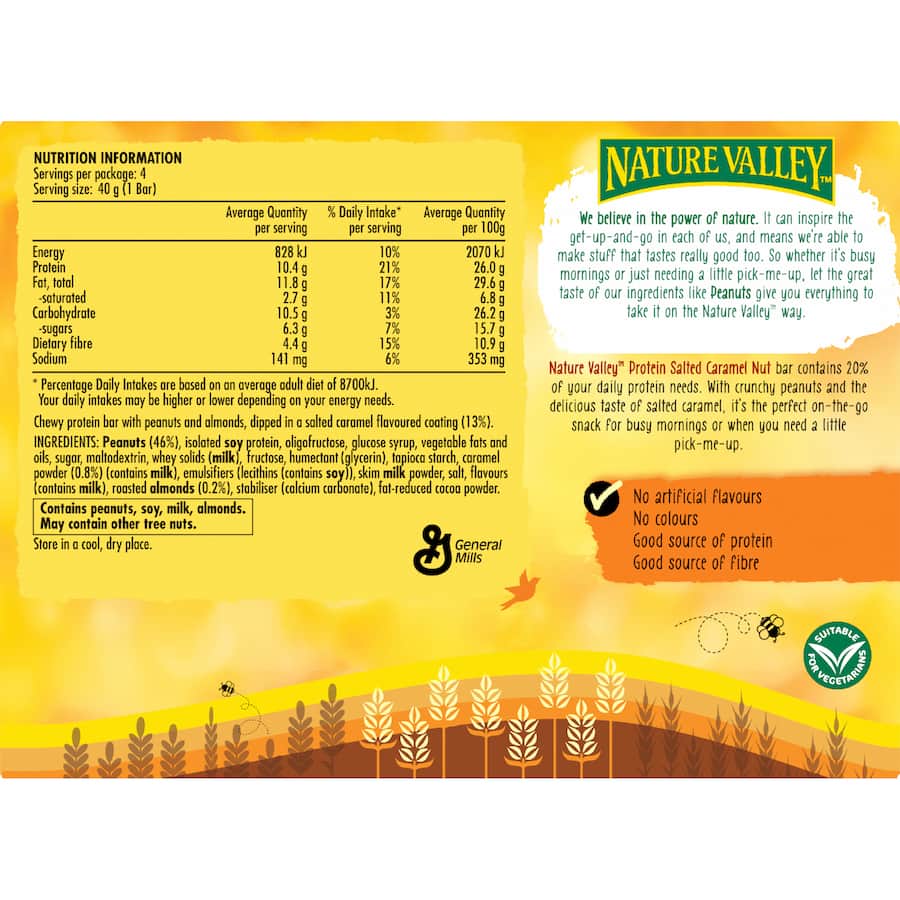 Nature Valley Protein Bars Salted Caramel 4 pack 160g