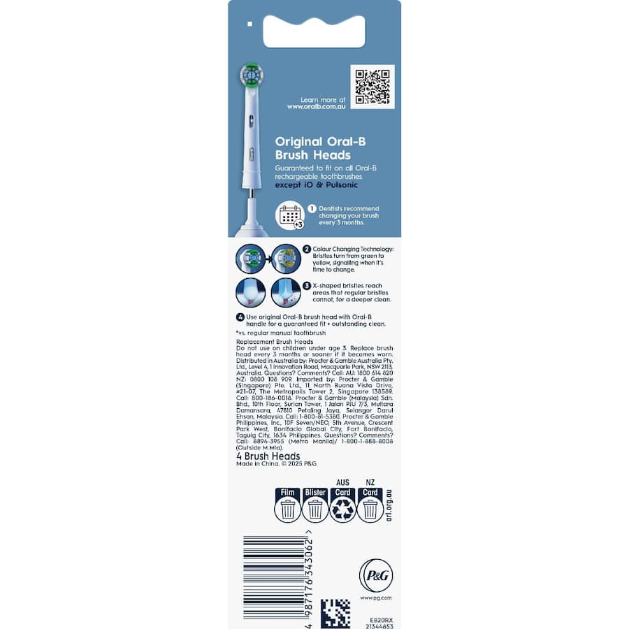 Oral B Replacement Brush Heads Everyday Clean 4pack