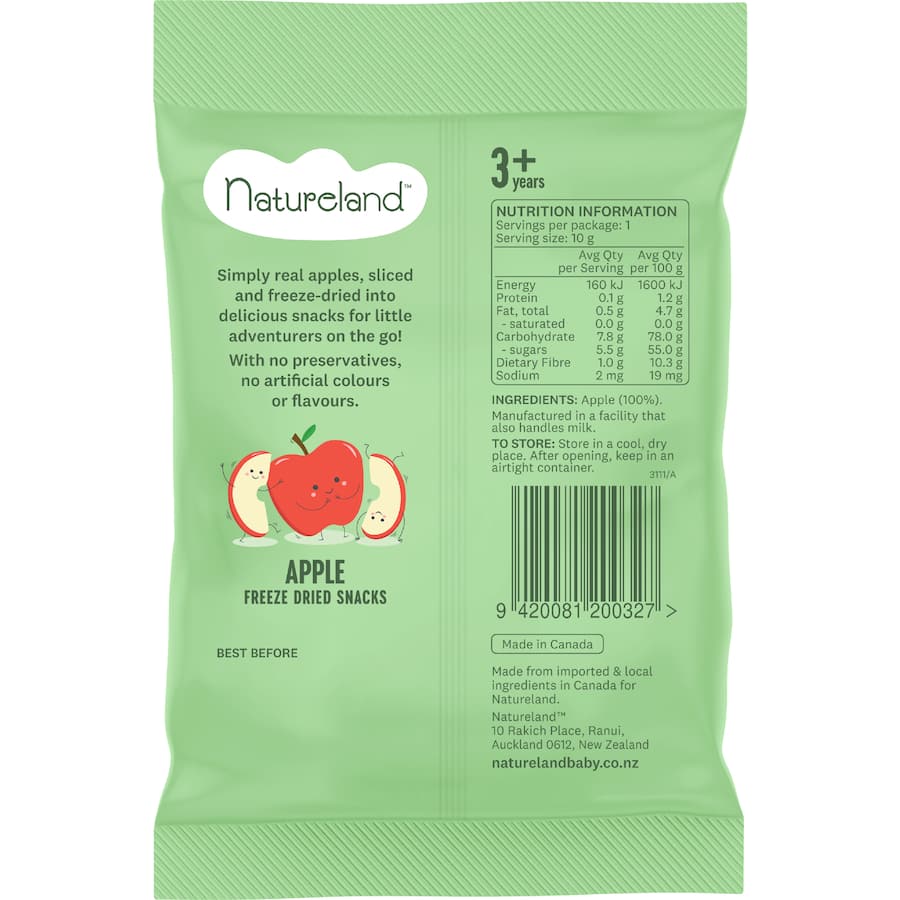 Natureland Baby Snacks Freeze Dried Apple 10g
